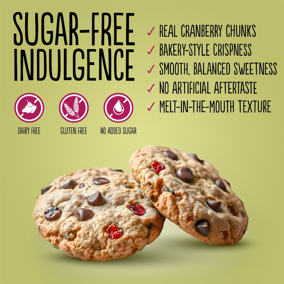 image 1 of Diablo No Added Sugar Chocolate Chip and Cranberry Cookies 135g