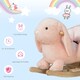 image 6 of HOMCOM Kids Rocking Rabbit, Plush Rocking Horse Ride-On with Sound, Wood Base, Seatbelt, for Ages 18-36 Months, Pink