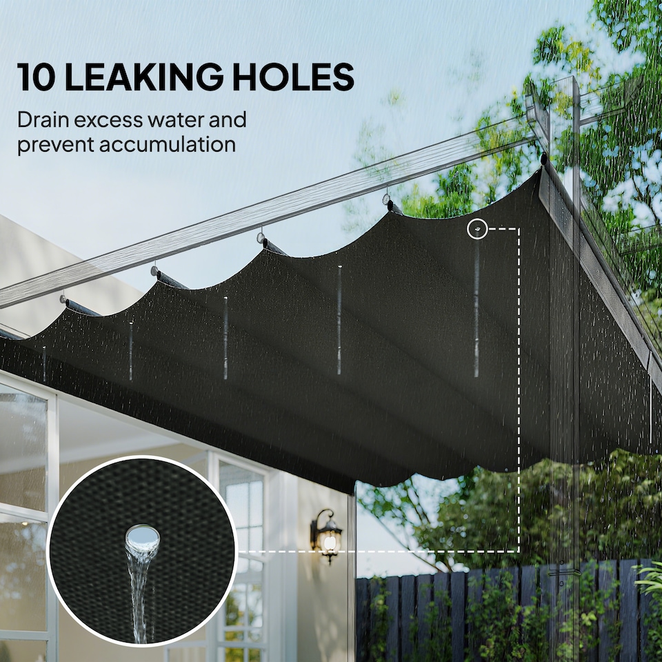 image 1 of Outsunny Retractable Pergola Cover Replacement Canopy Top Only 84C-372V00CG