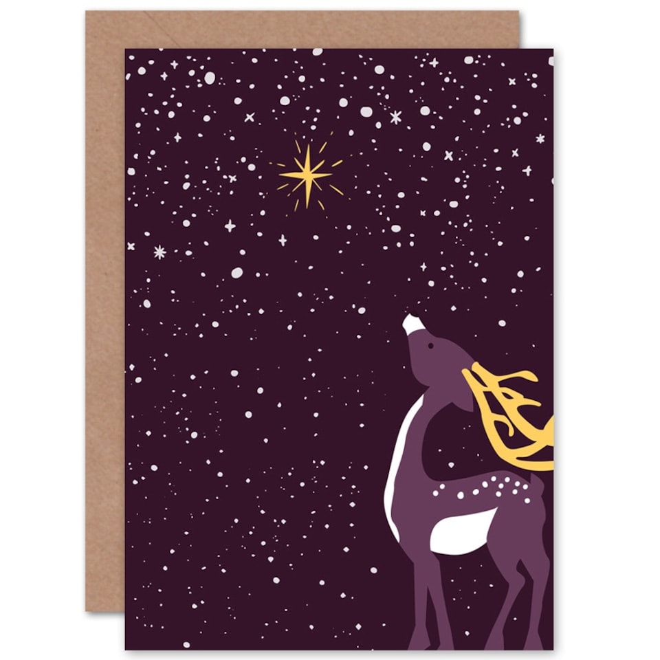image 1 of Star Bethlehem Reindeer Christmas Card