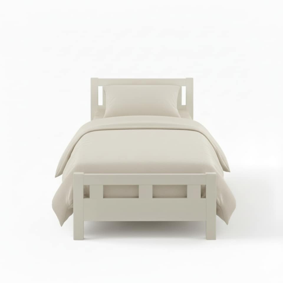 image 1 of Flannelette Cotton Cot Bed Duvet Cover Set Brushed Warm Bedding Set | Cream | Toddler
