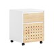 image 1 of SoBuy Mobile File Cabinet Printer Stand with 2 Drawers, White & Natural Wood, 17.7x17.7x23.2 inches, 19 kg - ASK06-WN