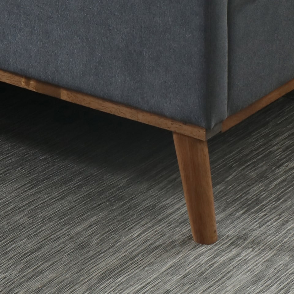 image 1 of 4ft6 Double Dark Grey Soft Velvet Fabric Upholstered Bed Frame Bedstead