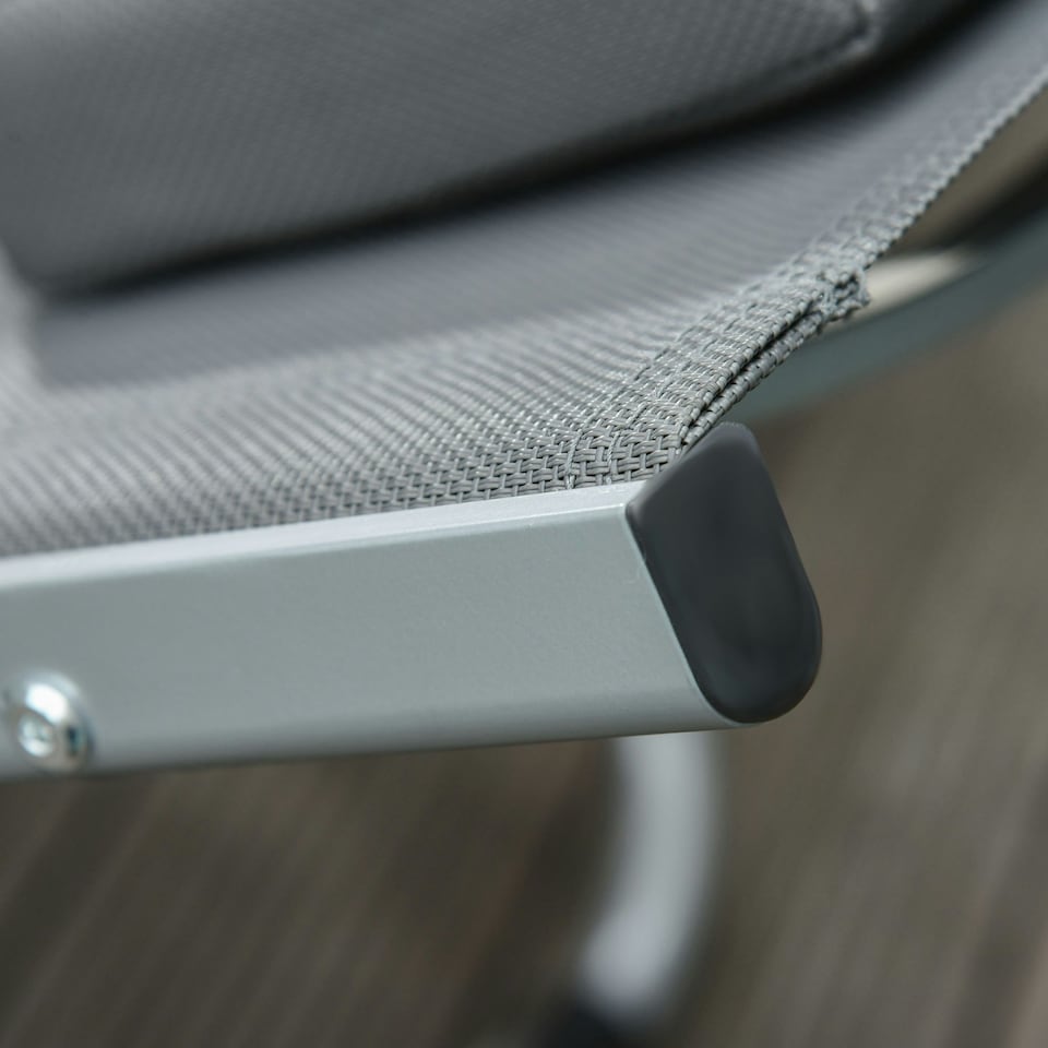 image 1 of Outsunny Sun Lounge Recliner Lounge Chair Design Ergonomic w/ Pillow Dark Grey