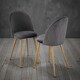 image 3 of Venice Dining Chair (Pack of2) - Velvet - L55 x W51 x H78 cm - Grey Grey
