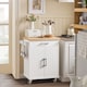 image 4 of SoBuy Kitchen Trolley with Drawer and 2 Doors, White/Natural Wood, 29.1x18.1x35.8 inches, 27.9 kg - FKW119-WN
