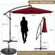 image 2 of COSTWAY 303 cm Patio Parasol Solar LED Cantilever Offset Umbrella Red