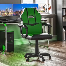 Vida Designs Comet Racing Gaming Office Chair Computer Desk Table Chair, Green & Black