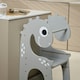 image 2 of Kidoz Toddler Learning Tower - Kitchen Helper with Safety Rail - Dinosaur Design - Grey