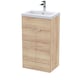 image 1 of Balterley Alrewas Contemporary 2 Door Floor Standing Vanity Unit with Basin, Bleached Oak, 500mm