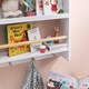 image 4 of Elene Kids Bookshelf Display 3 Tier with Coathook in White and Natural Pine