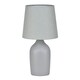 image 2 of First Choice Lighting Set of 2 Smooth Grey Ceramic 27cm Table Lamps With Matching Shades Grey | Grey