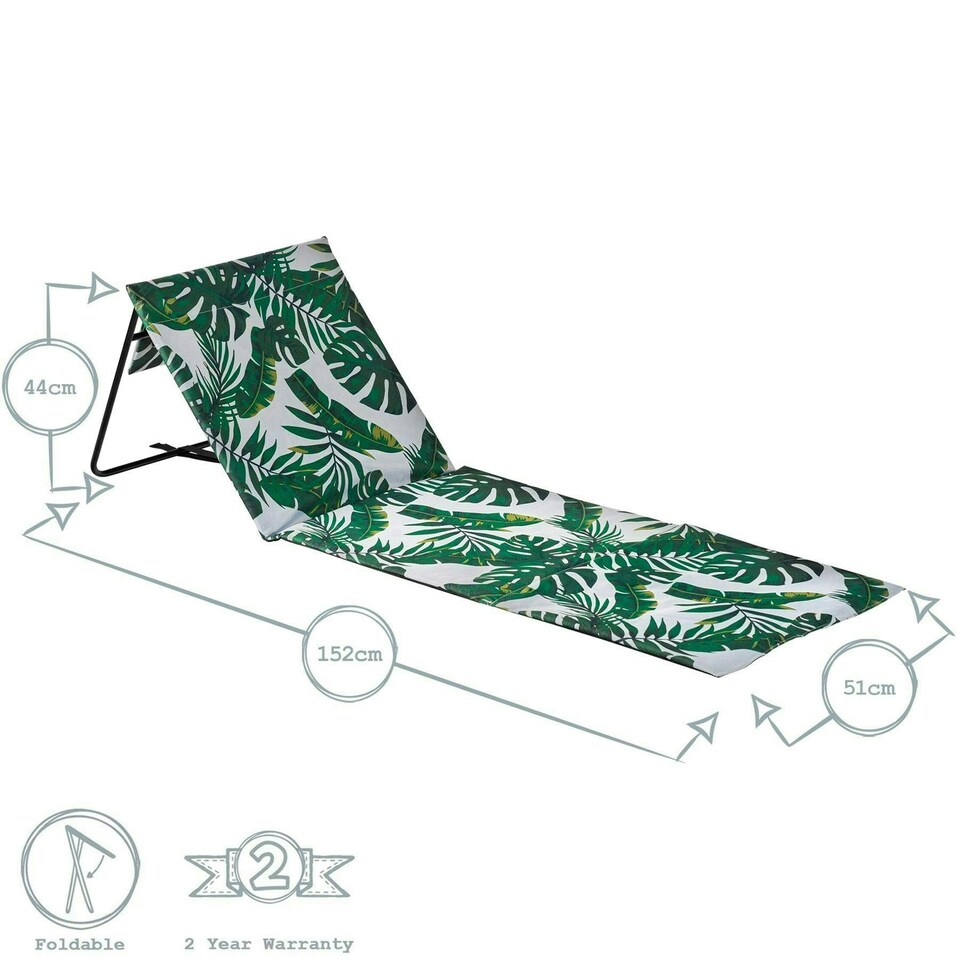 image 1 of Harbour Housewares 6 Piece Folding Beach Furniture Set - Banana Leaf