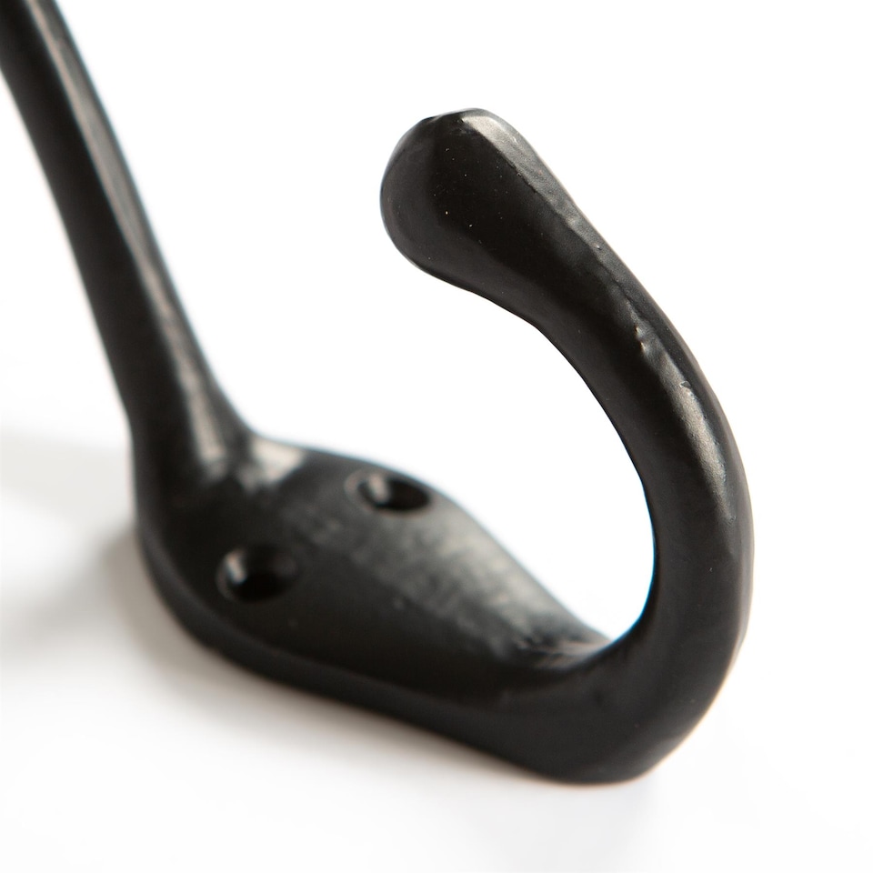 image 1 of Hammer & Tongs Narrow Hat & Coat Hook - W30mm x H140mm - Black