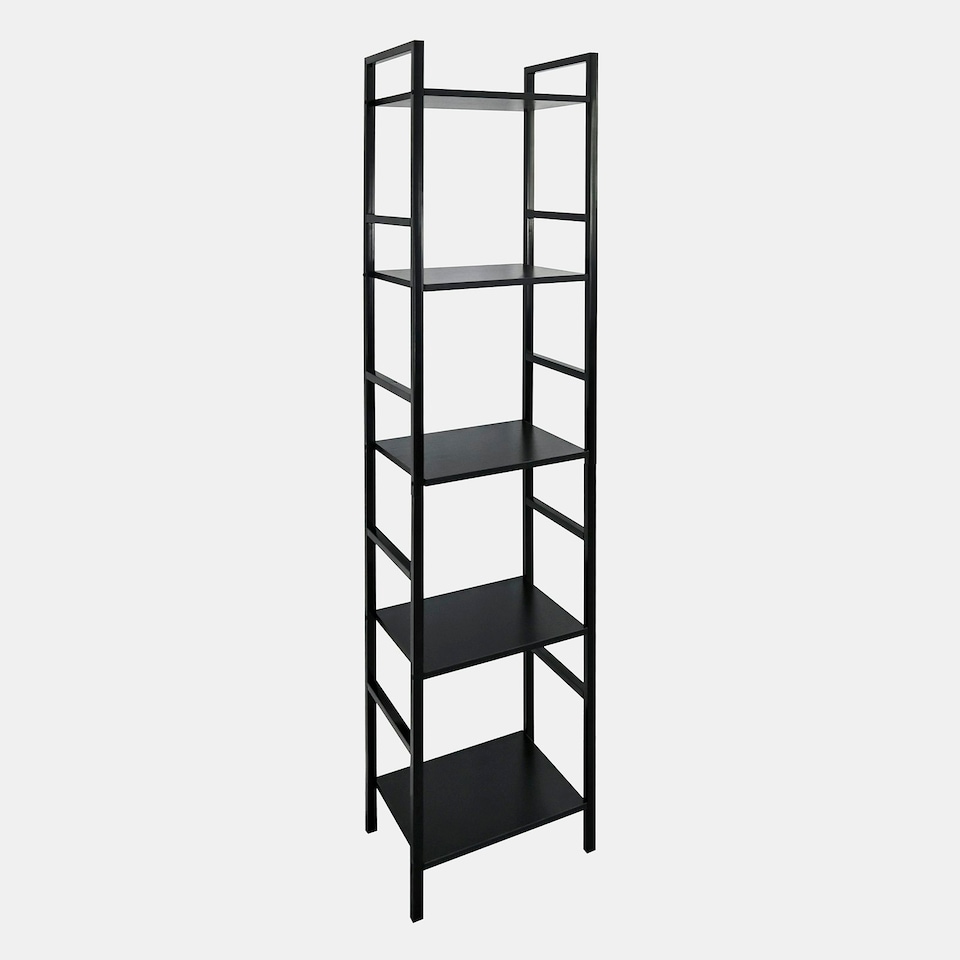 image 1 of OHS 5 Tier Modern Home Storage Organiser Shelving Display Unit Black | 5 Tier - 29.5 x 23.5 x 140cm