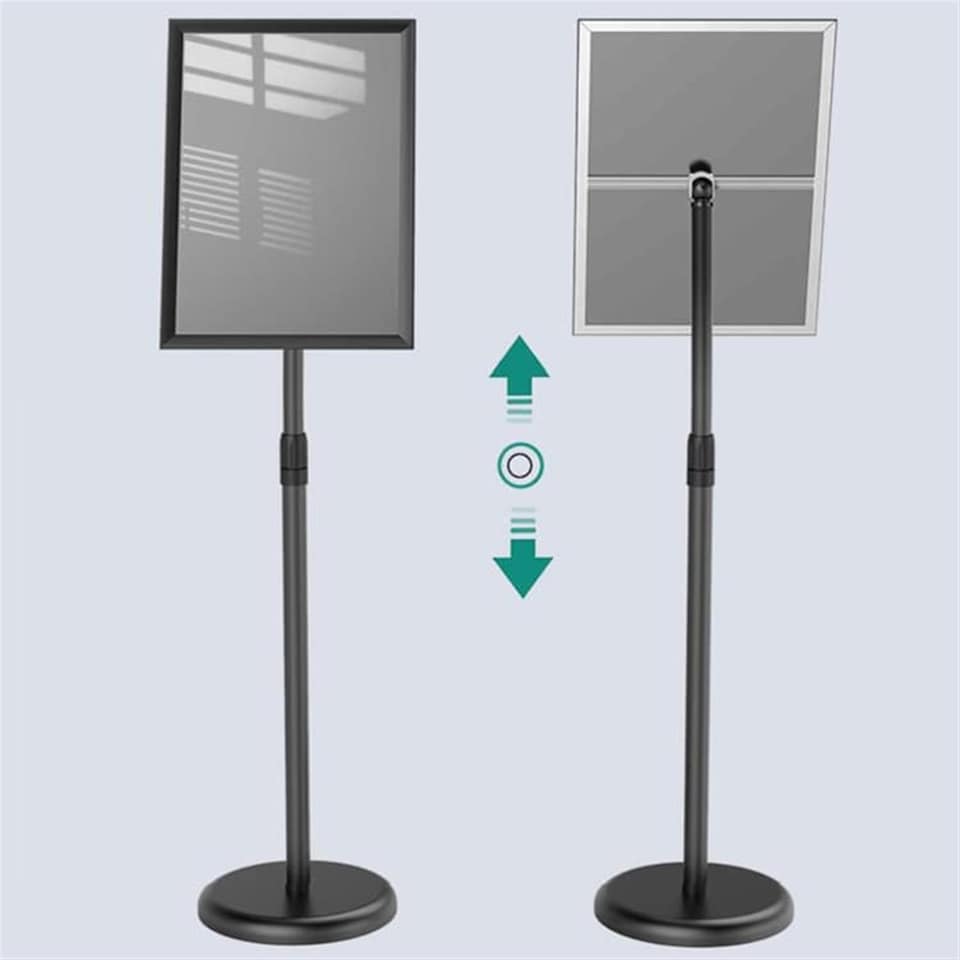 image 1 of A3 Mobile Aluminum Alloy Poster Stand - Adjustable Height Display
