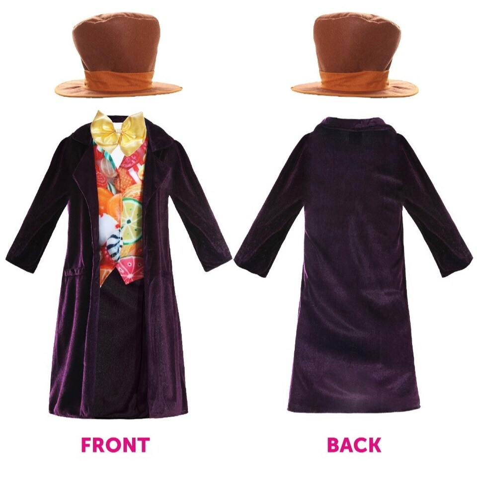 image 1 of Factory Boss Costume - Cane & Golden Ticket Purple | L