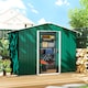 image 2 of Outsunny 7.7 x 5.7ft Metal Garden Shed with Ventilation Slots and Sliding Doors, Galvanised Outdoor Tool Storage House, Green