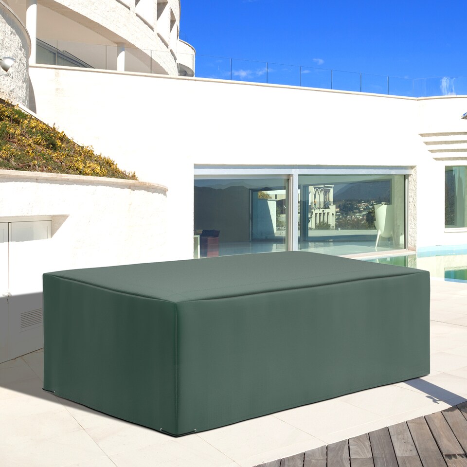 image 1 of Outsunny 205x192cm Outdoor Garden Furniture Protective Cover Water UV Resistant | Green | Green | 255cmx142cmx86cm