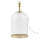 image 2 of First Choice Lighting Large Satin Brass and Glass Cloche Table Lamp Base Clear | Bronze