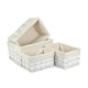image 5 of Small White Scandi Storage Basket With White Lining | White | White