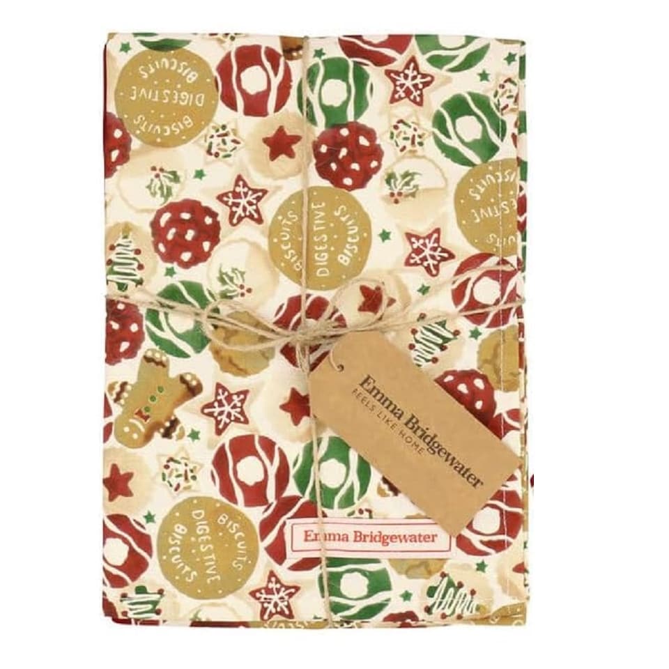 Linen Set: Emma Bridgewater Christmas Biscuits Oven Glove and Tea Towel Set, Cotton