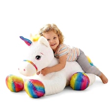 The Magic Toy Shop Giant Unicorn Teddy Plushie 110cm Large Soft Stuffed Animal Toy