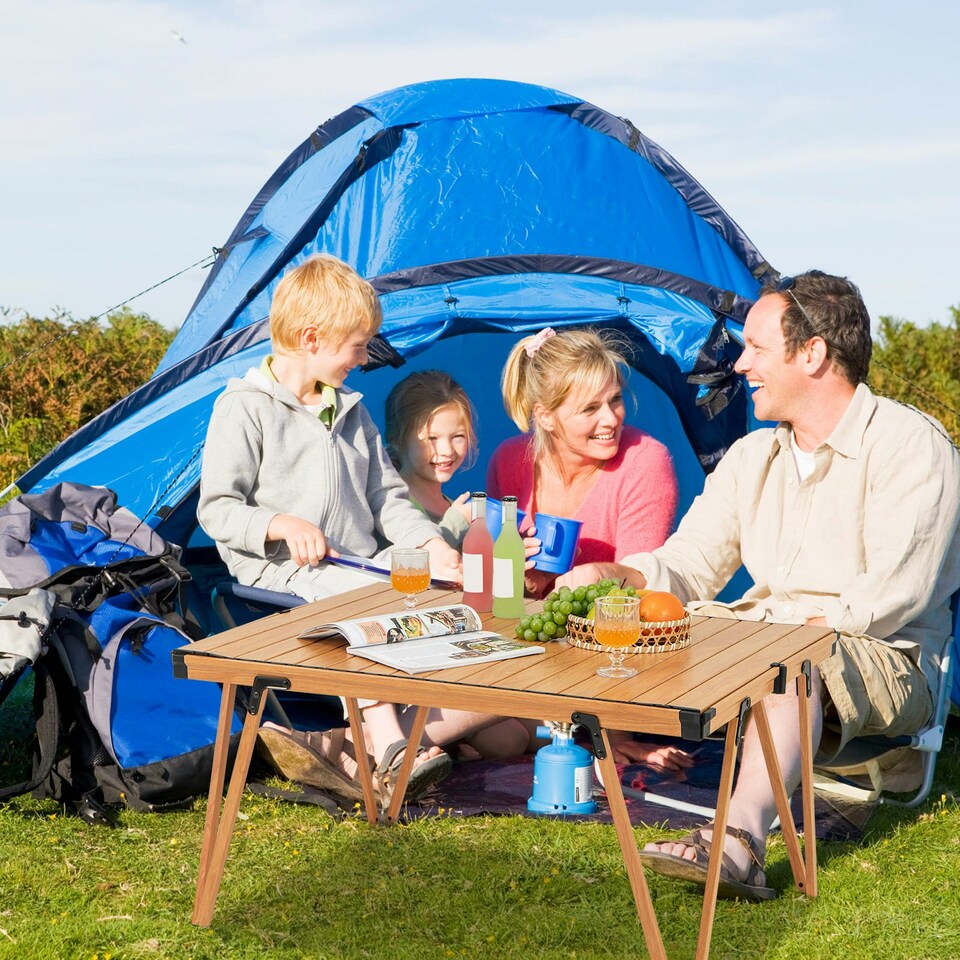 image 1 of COSTWAY Folding Camping Table Picnic Table w/ Storage Bag N/A