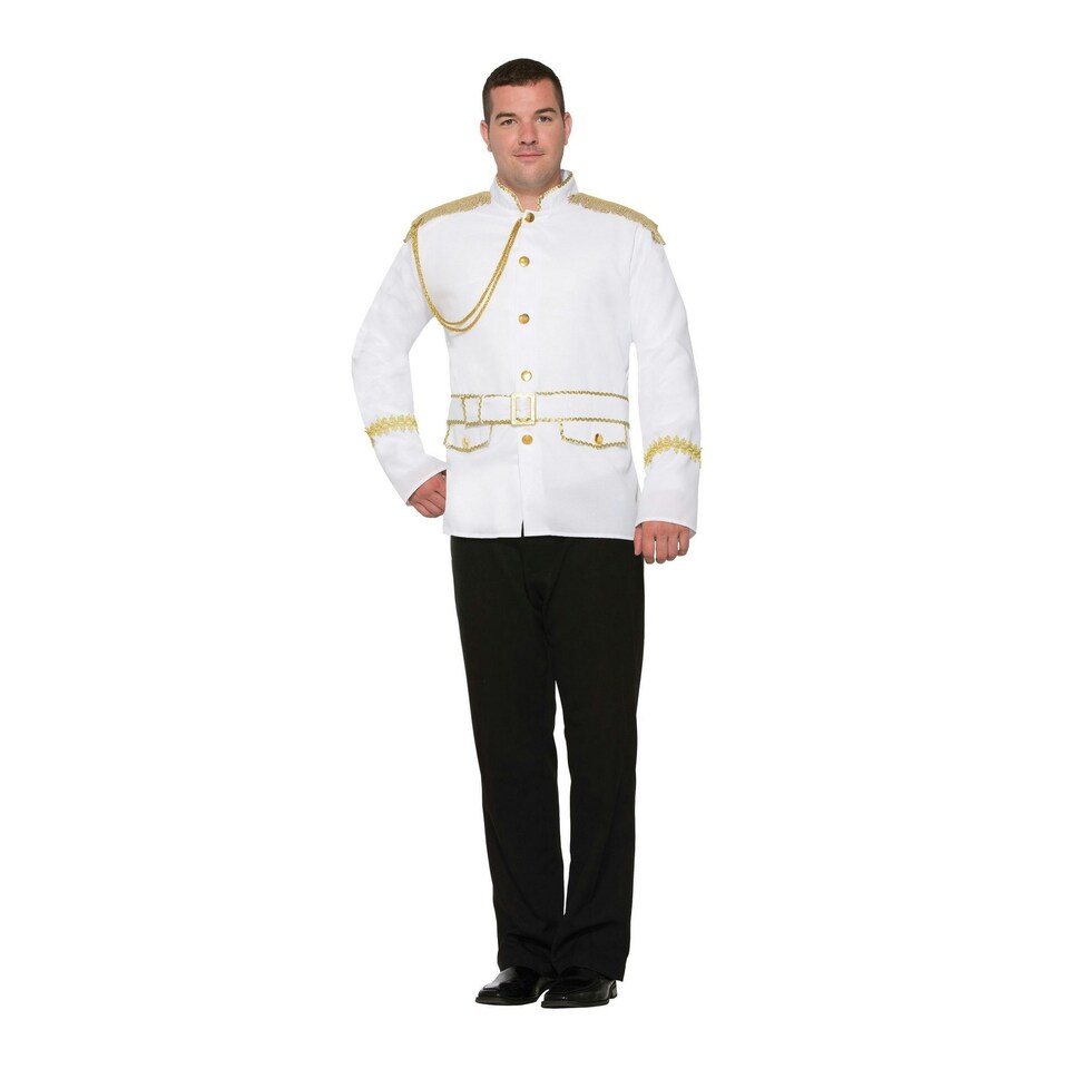 Bristol Novelty Mens Fairytale Prince Jacket - White/Gold - One Size One Size