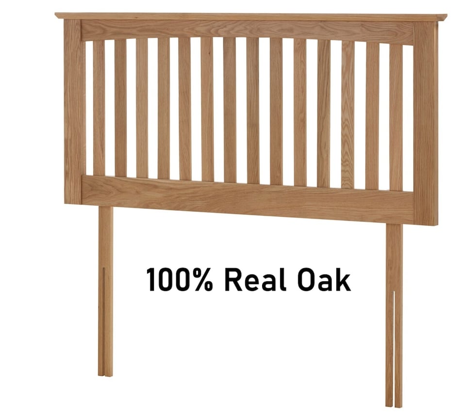 image 1 of 3ft Single Genuine Solid Oak Headboard Bedhead.Oak Wood Wooden Vivaldi Head Board
