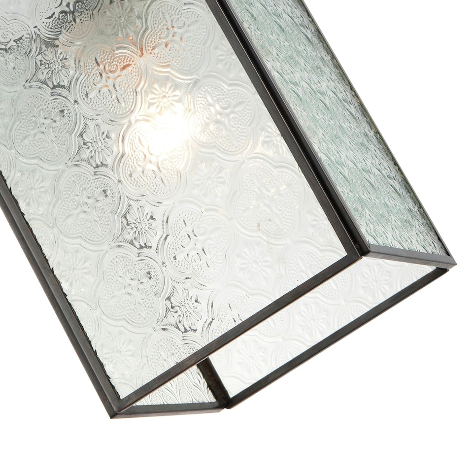 image 1 of Vintage Traditional Bronze Pendant Shade with Clear Moroccan Glass Clear
