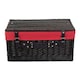 image 3 of 51cm Empty Willow Wicker Picnic Basket with Lining Red | Red | One Size