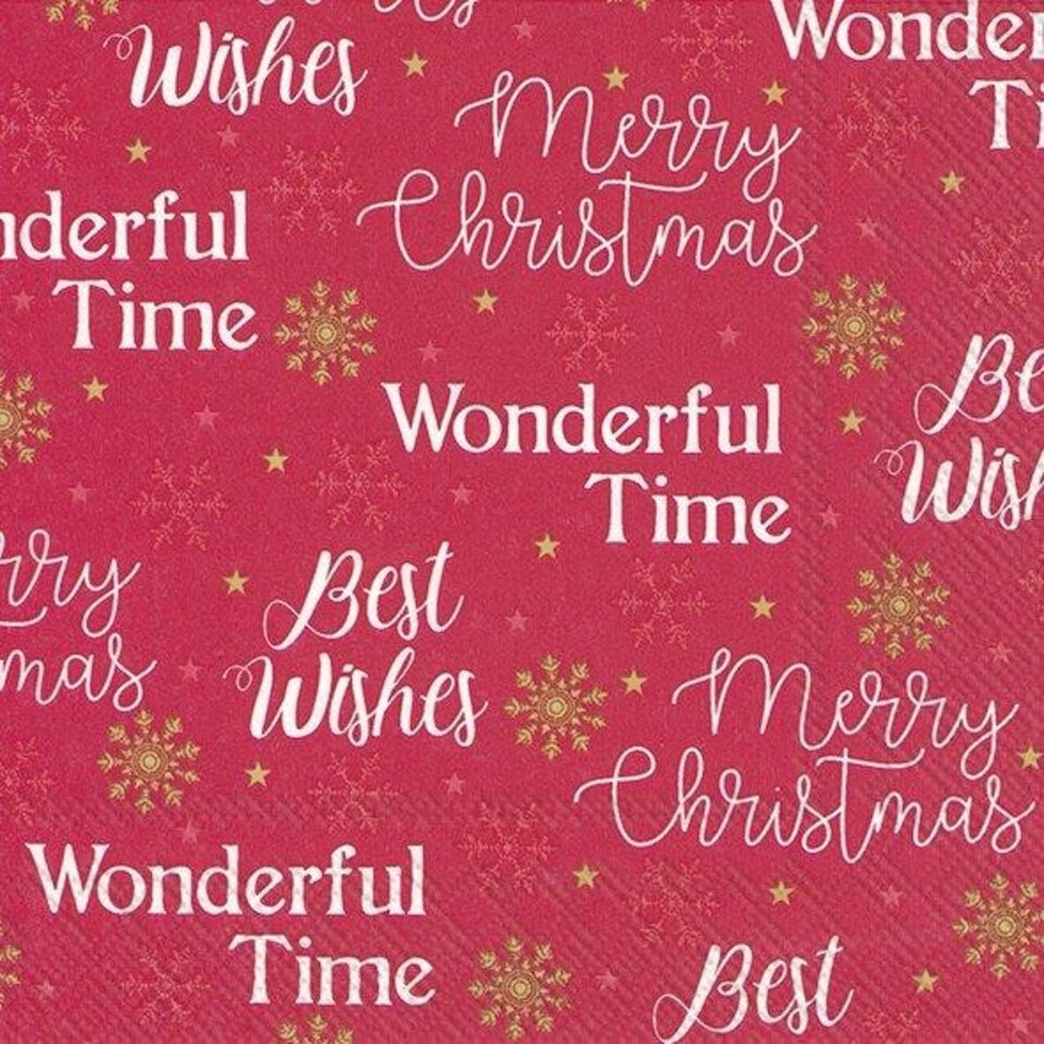IHR Ideal Home Range Lunch Napkin 3ply 20 Pack Xmas Letters Red