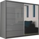 image 1 of Stylish 150cm Bedroom Wardrobe with Sleek Design & Space-Saving Sliding Doors Grey | Grey150cm