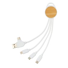 XD Collection Ontario Recycled Plastic 6-In-1 USB Cable - White - One Size