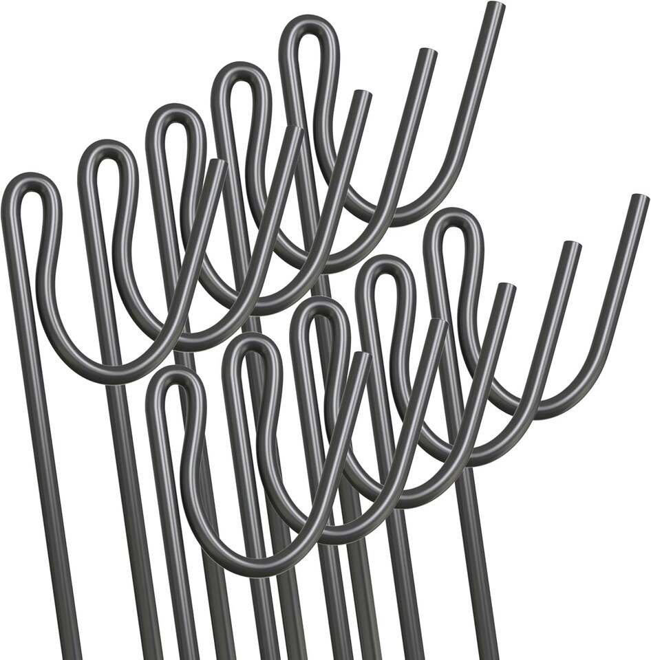 image 1 of Strong Fencing Pins 10 Pack 1.15m x 8mm Steel Road Barrier Fence Stakes Signage | Grey | 10