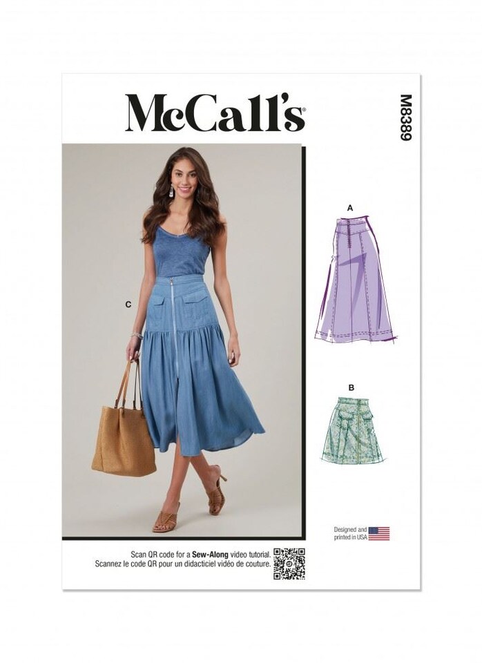 image 1 of McCall's 8389 Paper Sewing Pattern – Women’s Skirt, Size D5 (12–14–16–18–20), Intermediate
