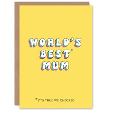 Mothers Day Card Worlds Best Mum Fun Modern Bright