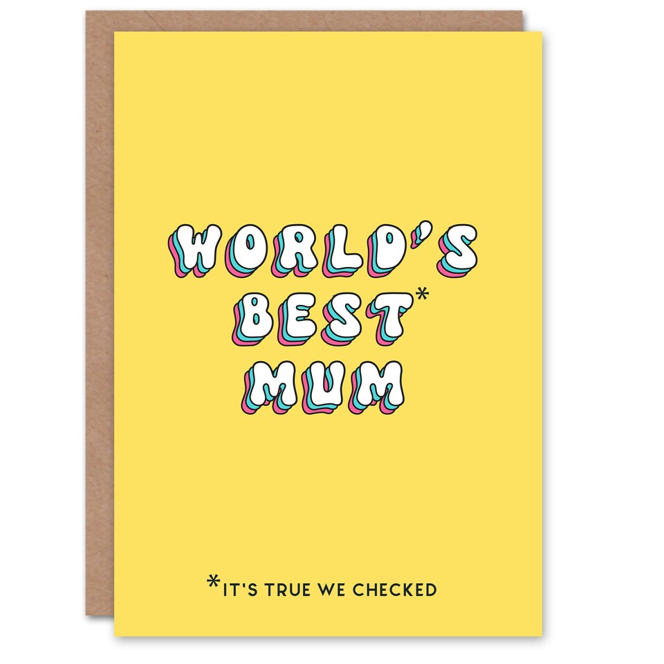 image 1 of Mothers Day Card Worlds Best Mum Fun Modern Bright