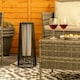 image 3 of ValueLights Small Black Rattan Solar Floor Lamp