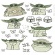 image 1 of Star Wars The Mandalorian Grogu Sunshine Self-Adhesive Wall Stickers
