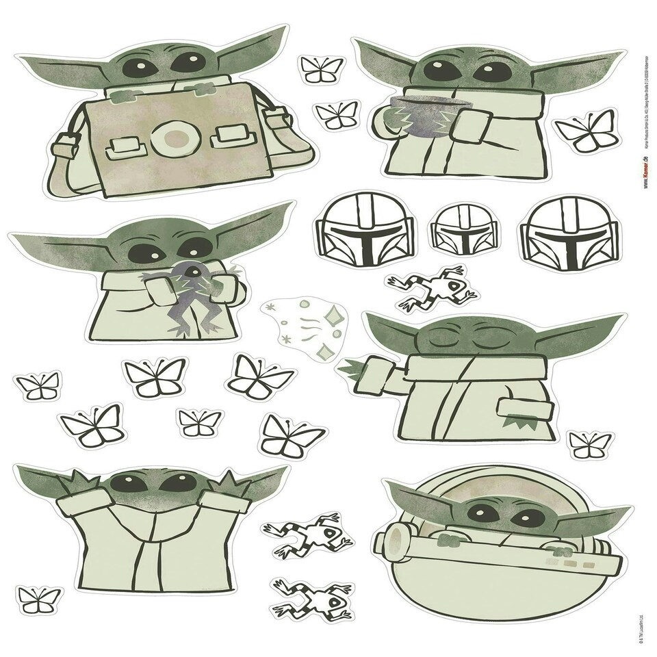 image 1 of Star Wars The Mandalorian Grogu Sunshine Self-Adhesive Wall Stickers