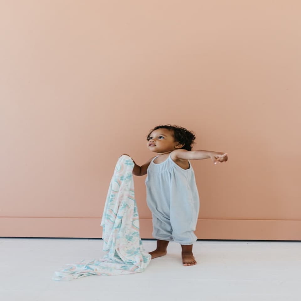 image 1 of Copper Pearl Knitted Swaddle Blanket Whimsy