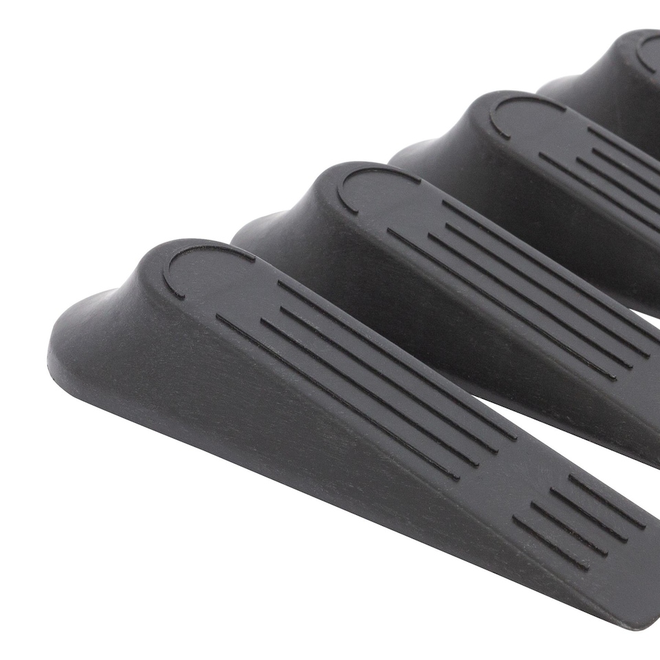 image 1 of Ashley Rubber Wedge Door Stops - Black - Pack of 5