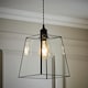 image 2 of ValueLights Susie Pair of Glass Pendant Lantern Black Lamp Shades | Black