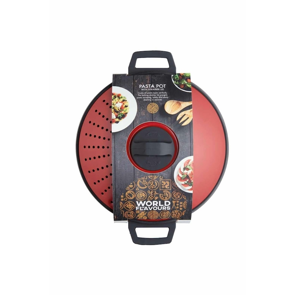 image 1 of KitchenCraft Pasta Pot Red Carbon Steel 4L