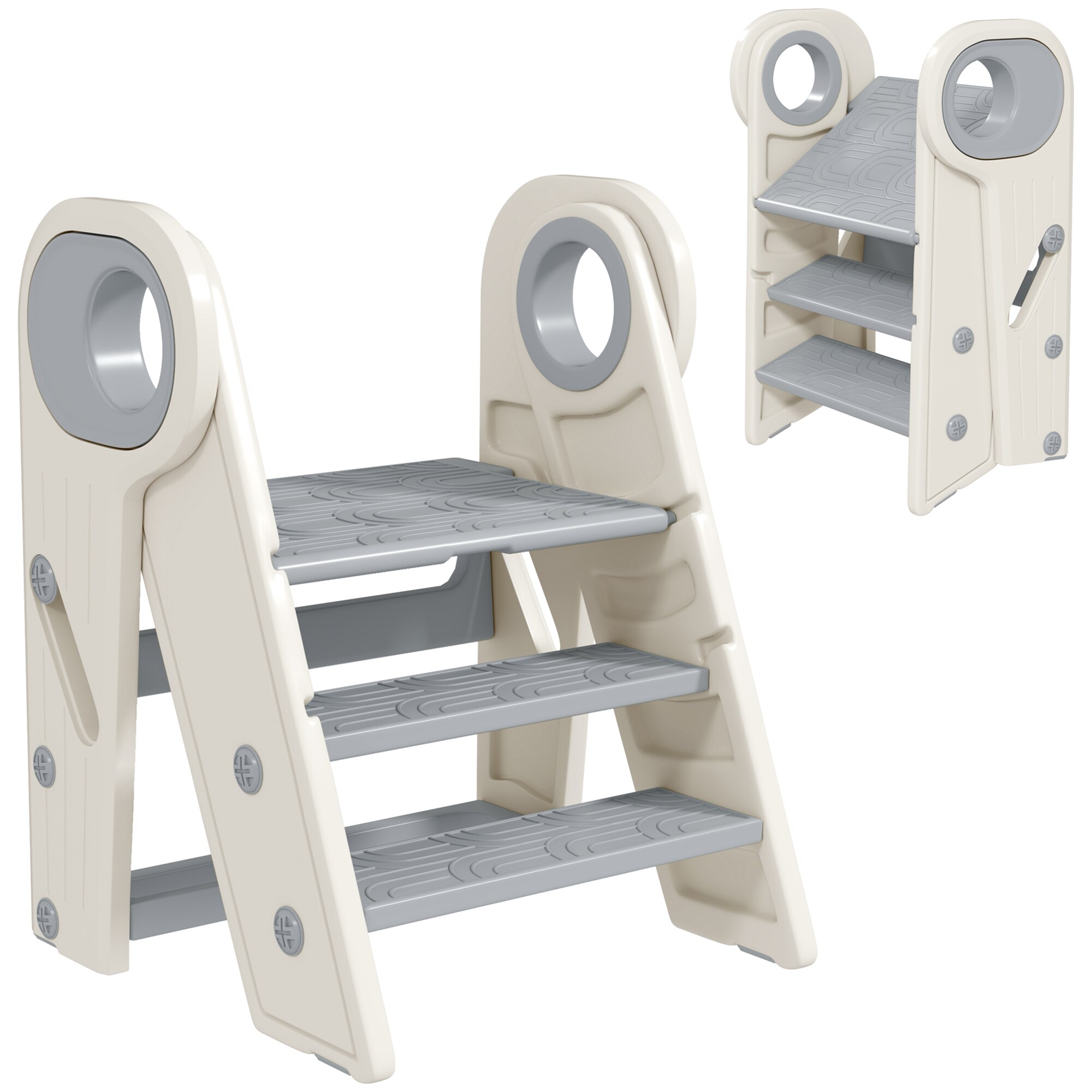 thumbnail image 2 of RMHDSLF Folding Toddler Step Stool, Wooden Montessori Toddler Tower, Kitchen Tower 2 of 14