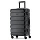 image 1 of Flight Knight Premium Travel Suitcase - 8 Wheels Built-in TSA Lock Aluminium Frame, ABS Hard Shell Carry on Check in Luggage - 100+ Airlines Approved Black | Black Mono | Medium