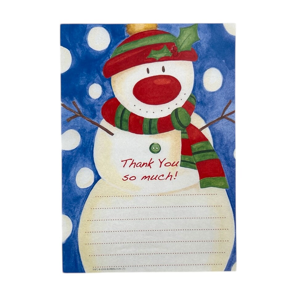 image 1 of Pack of 20 Snowman Christmas Thank You Sheets With Envelopes