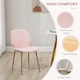 image 4 of HOMCOM Modern Dining Chairs Set of 2 with Padded Seat and Steel Legs, Pink